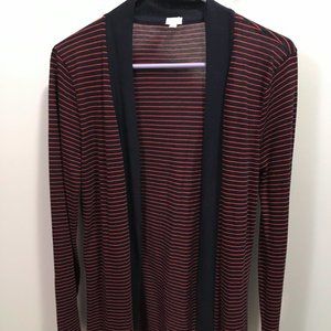Blue with red striped J Crew cardigan size S
